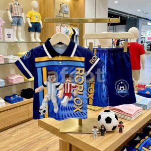 ชุดกีฬาเด็ก Roblox เสื้อโปโล+กางเกงขาสั้น ไซส์ SS-F (1-12 ขวบ)